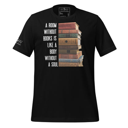 A Room Without Books Is Like A Body Black Motivational Men's T-Shirt