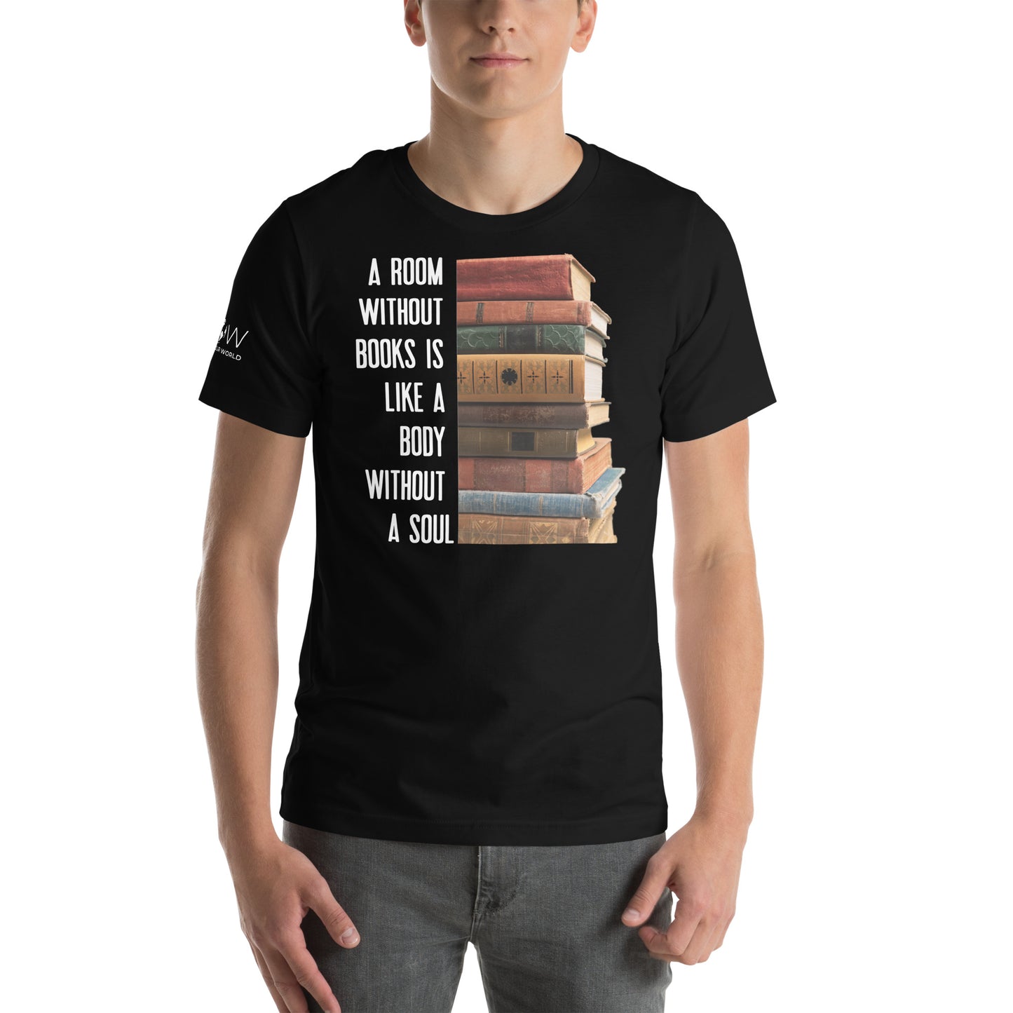 A Room Without Books Is Like A Body Black Motivational Men's T-Shirt