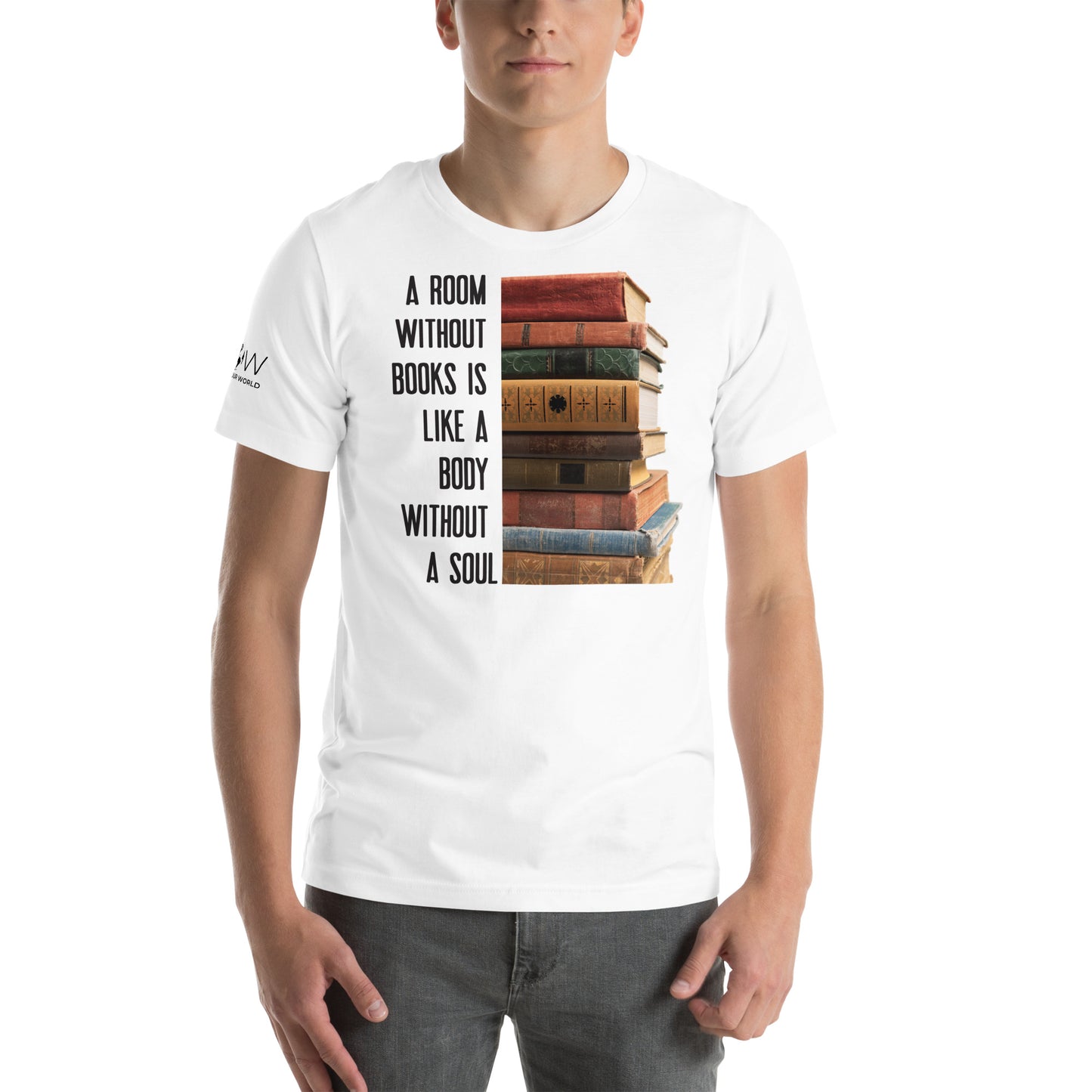 A Room Without Books Is Like A Body White Motivational Men's T-Shirt