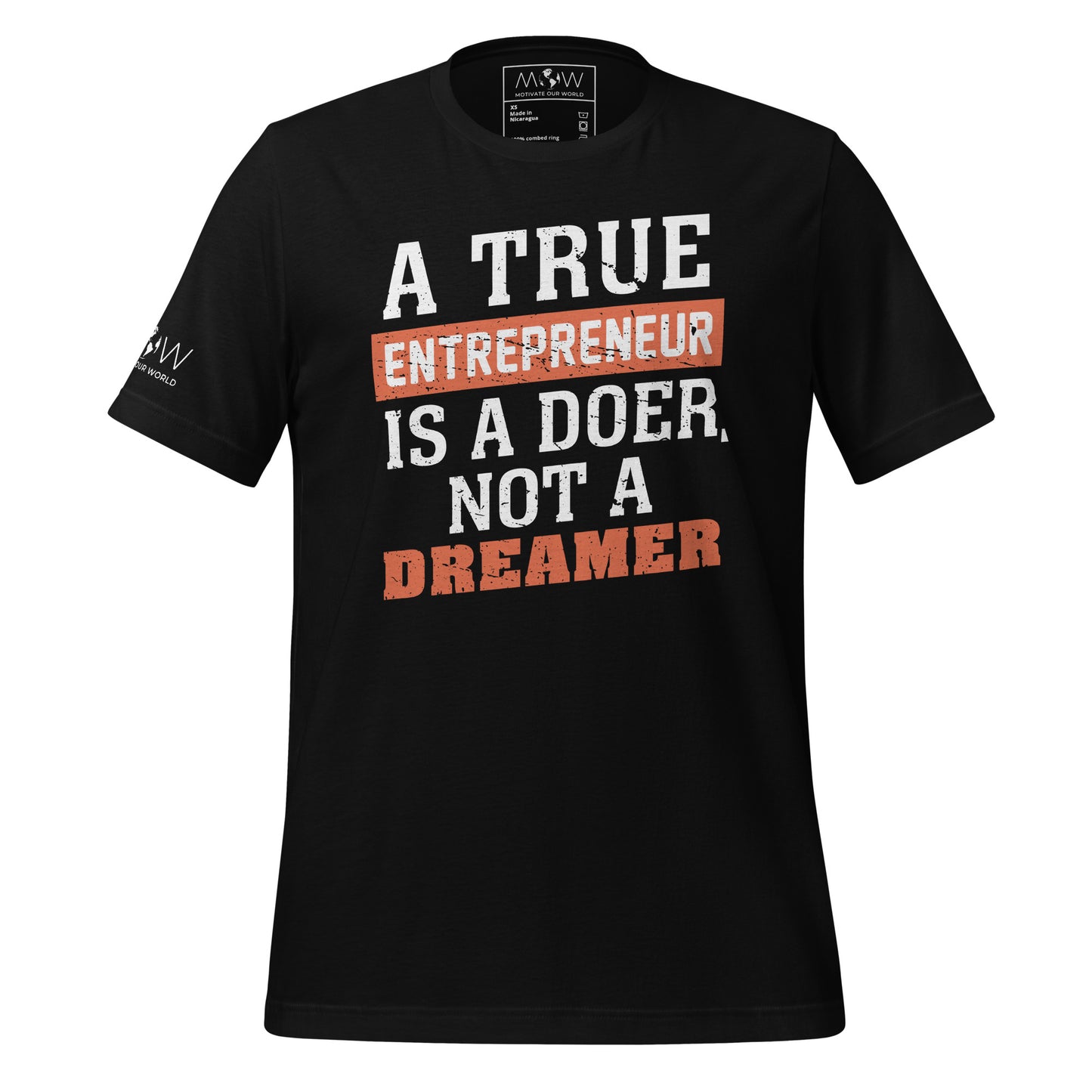 A True Entrepreneur Is a Doer Men's Motivational Black T-Shirt