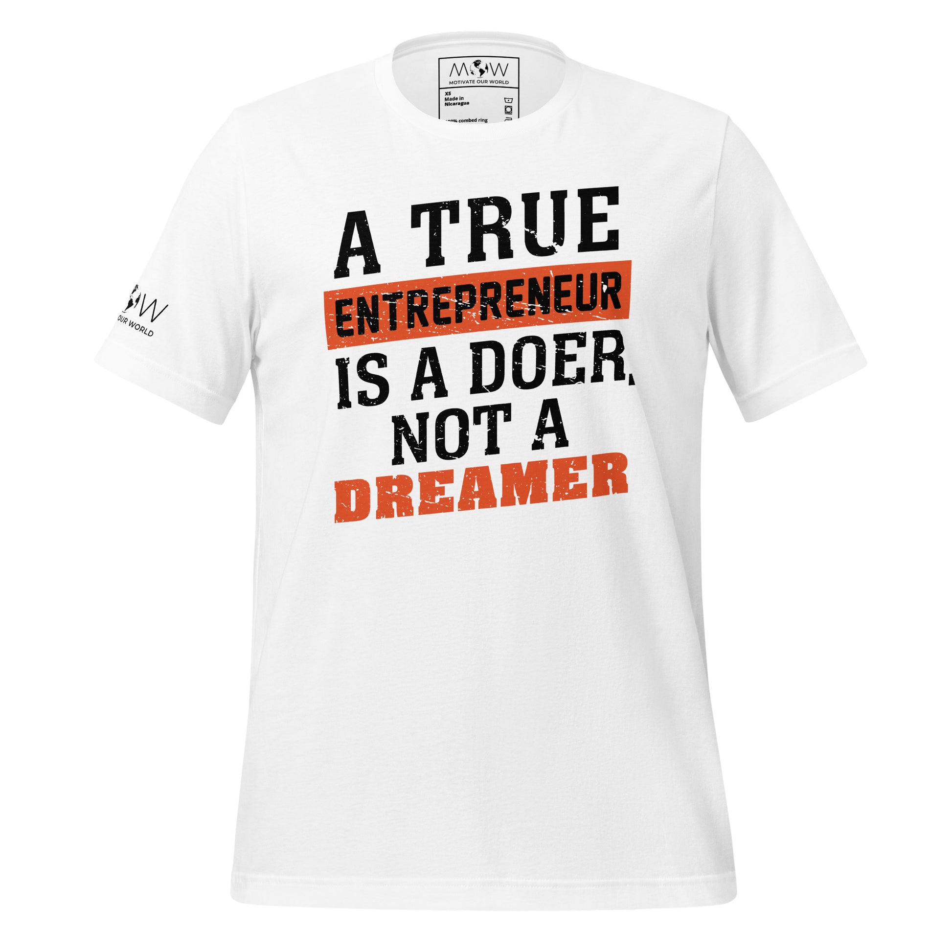 A True Entrepreneur Is a Doer Men's Motivational White T-Shirt
