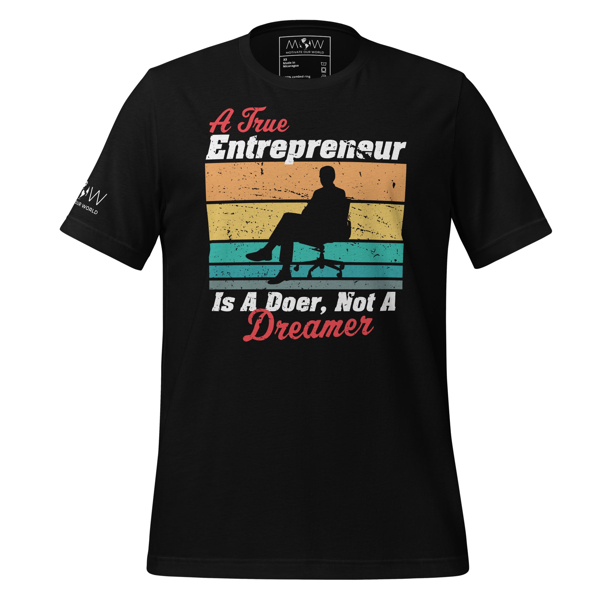 A True Entrepreneur Is a Doer Men's Motivational Black T-Shirt 