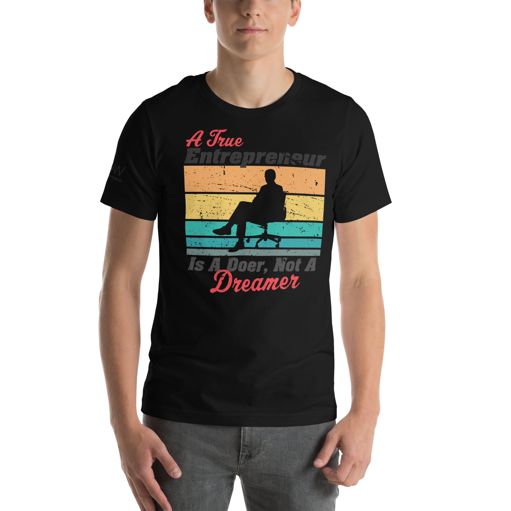 A True Entrepreneur Is a Doer Men's Motivational Black T-Shirt 