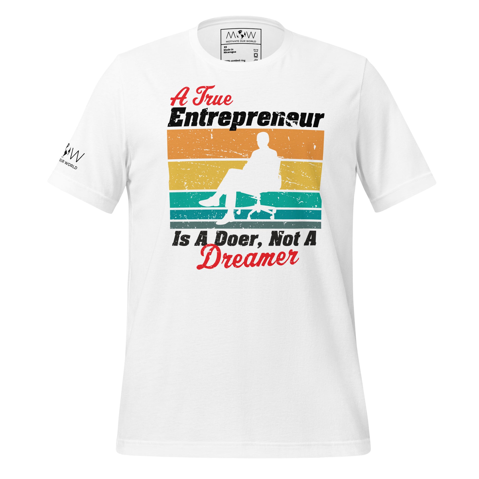 A True Entrepreneur Is a Doer Men's Motivational White T-Shirt 