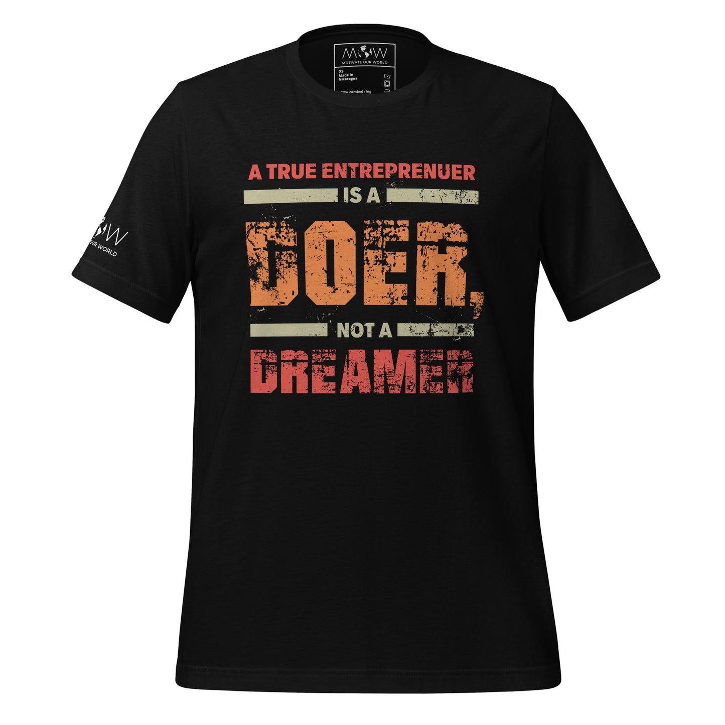A True Entrepreneur Is a Doer Men's Motivational Black T-Shirt