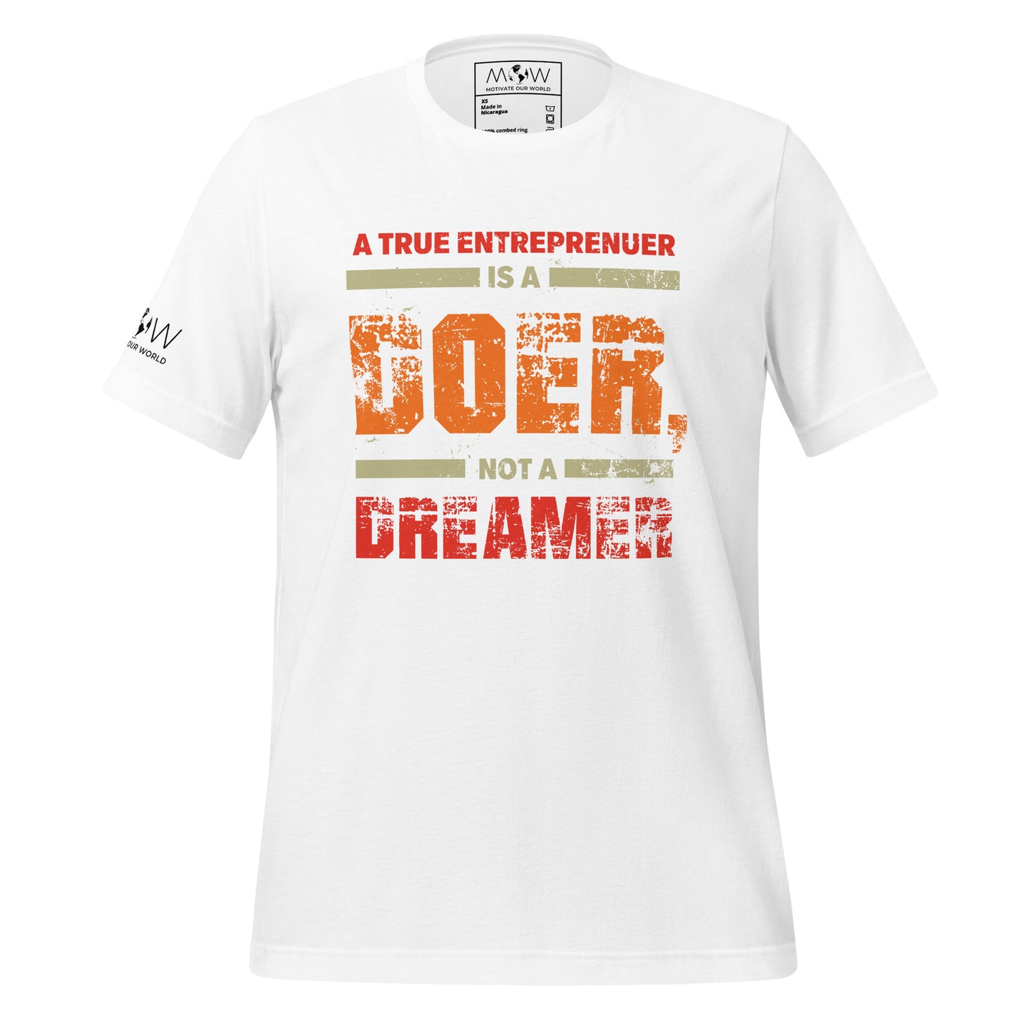 A True Entrepreneur Is a Doer Men's Motivational White T-Shirt