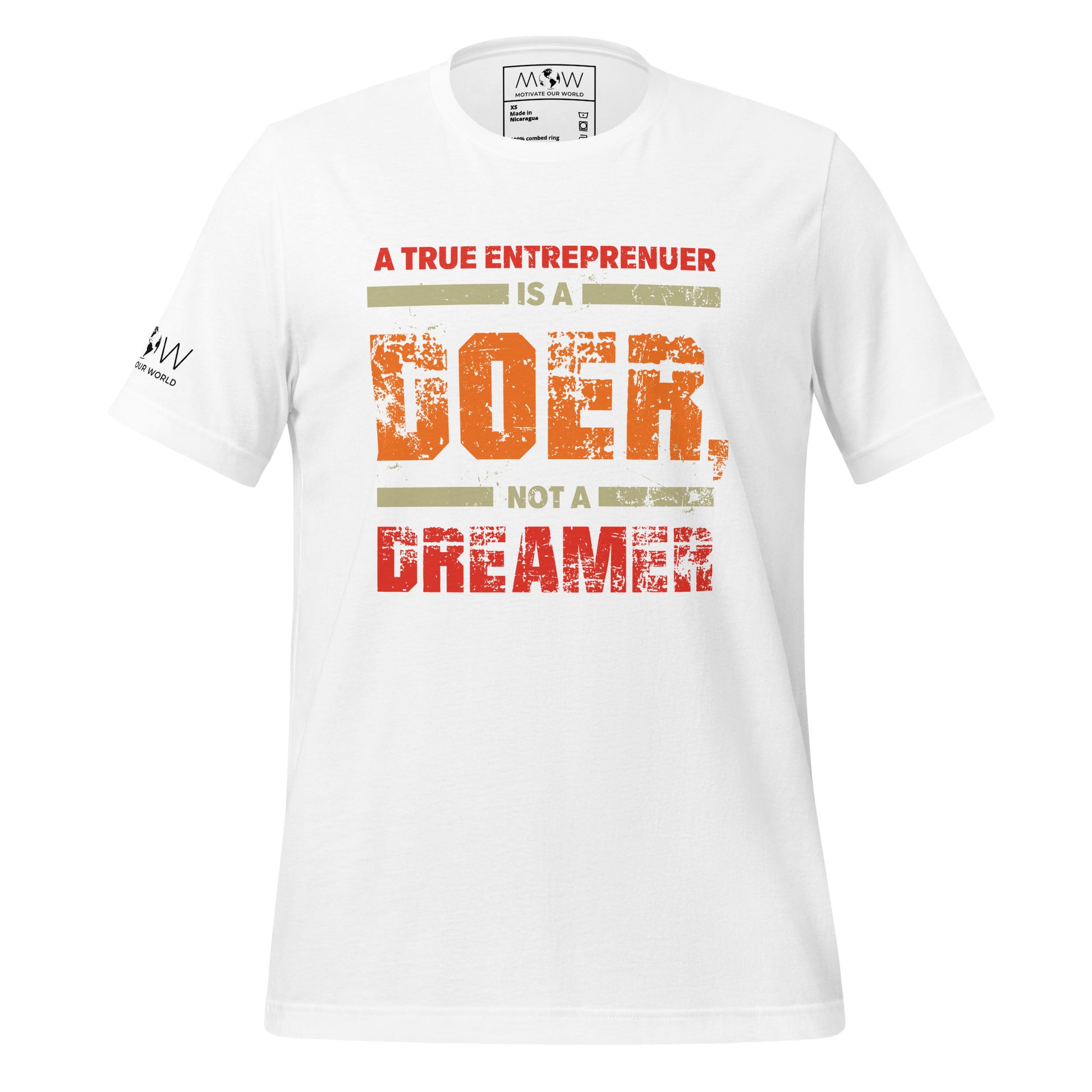 A True Entrepreneur Is a Doer Men's Motivational White T-Shirt