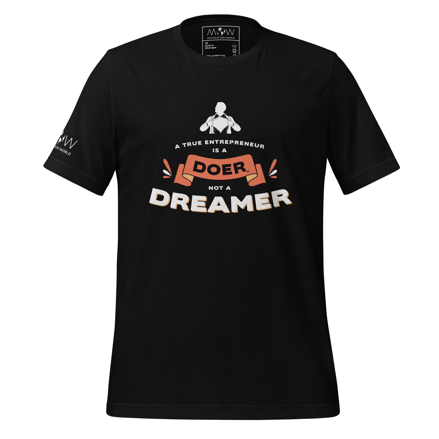 A True Entrepreneur Is a Doer Men's Motivational Black T-Shirt