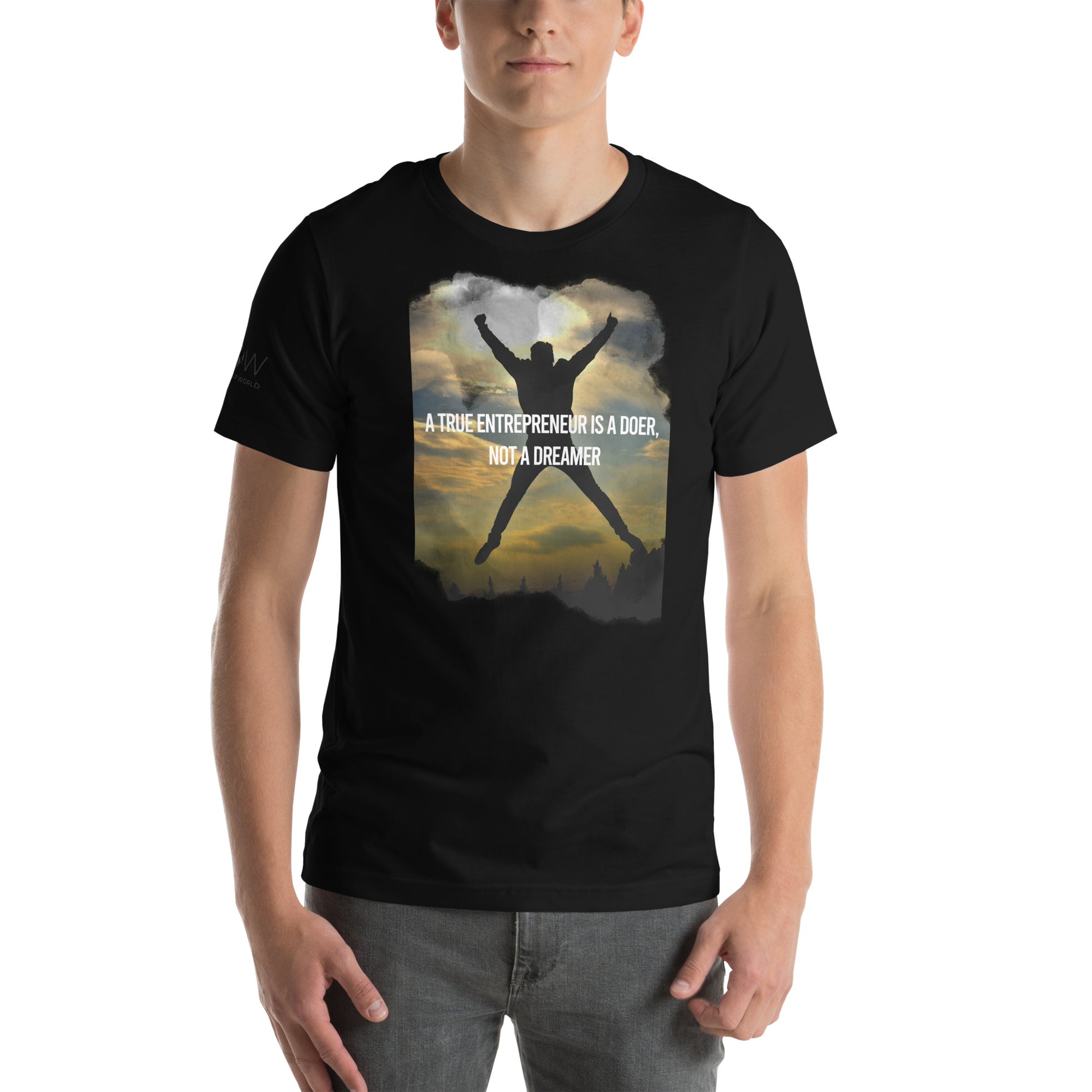 A True Entrepreneur Is a Doer Men's Motivational Black T-Shirt 