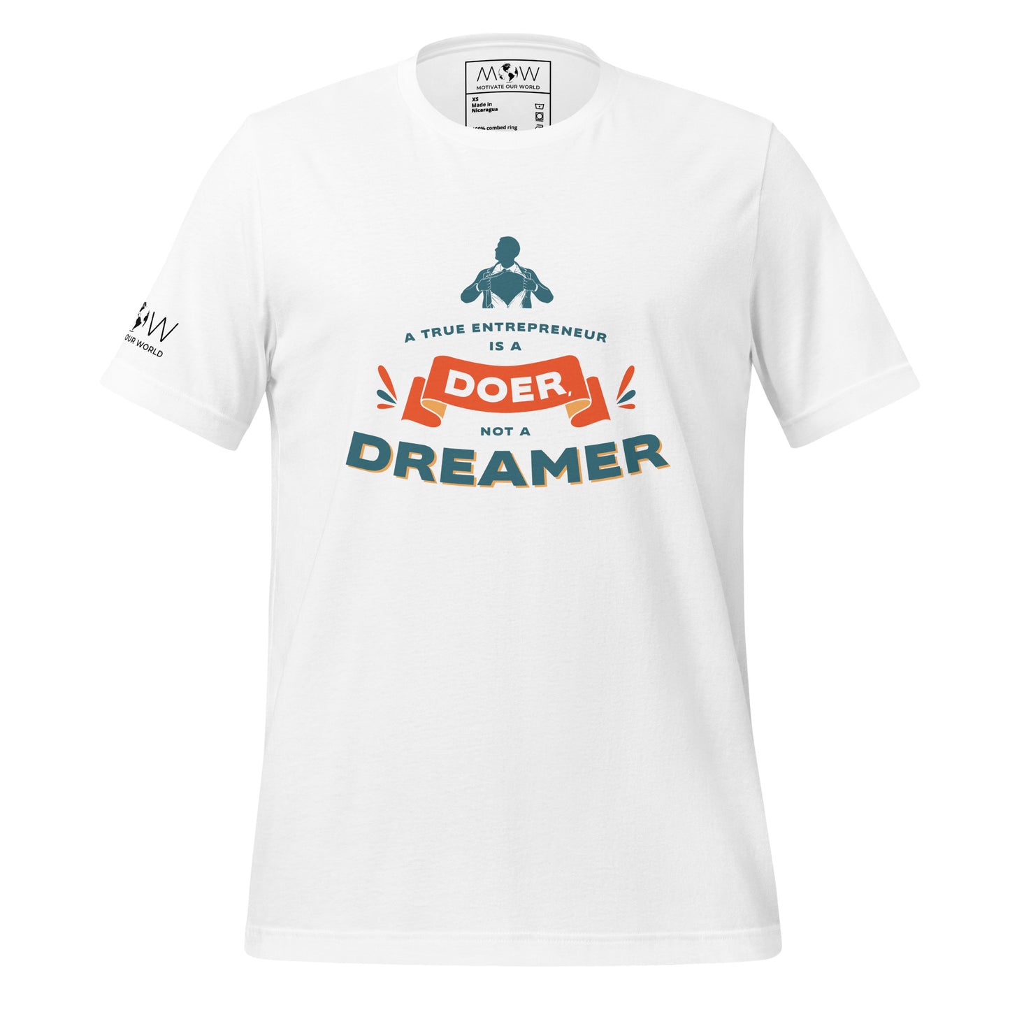 A True Entrepreneur Is a Doer Men's Motivational White T-Shirt