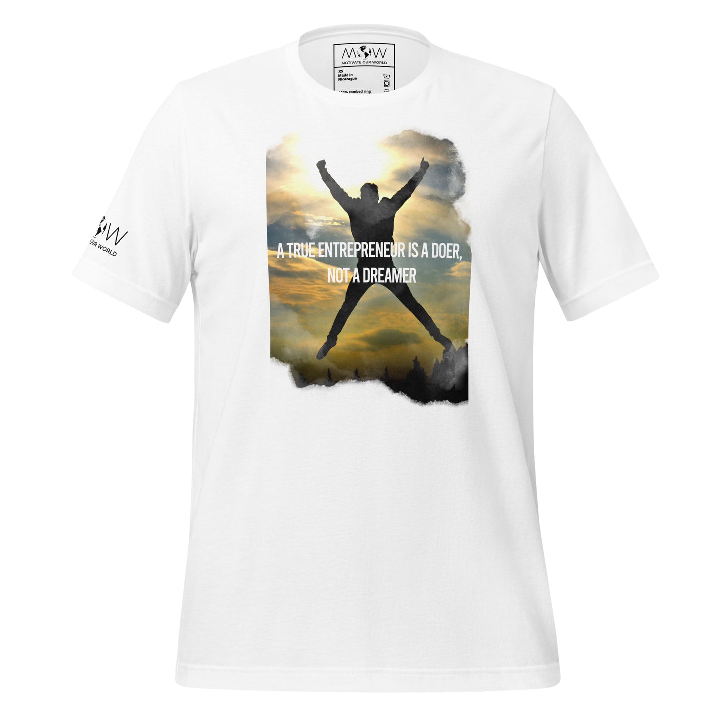 A True Entrepreneur Is a Doer Men's Motivational White T-Shirt 