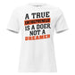 A True Entrepreneur Is a Doer White Motivational Women’s T-Shirt - Minimalist Bold Design
