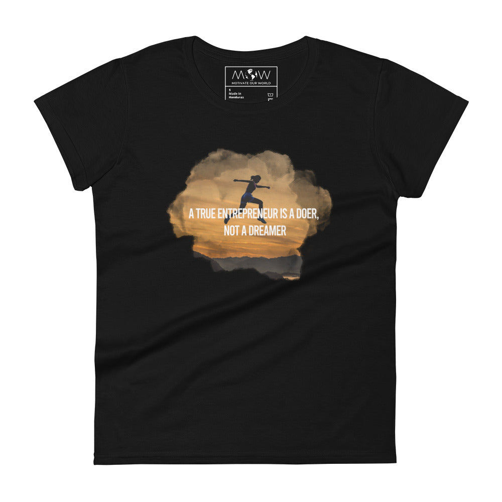 A True Entrepreneur Sunset Women’s Motivational Black T-Shirt