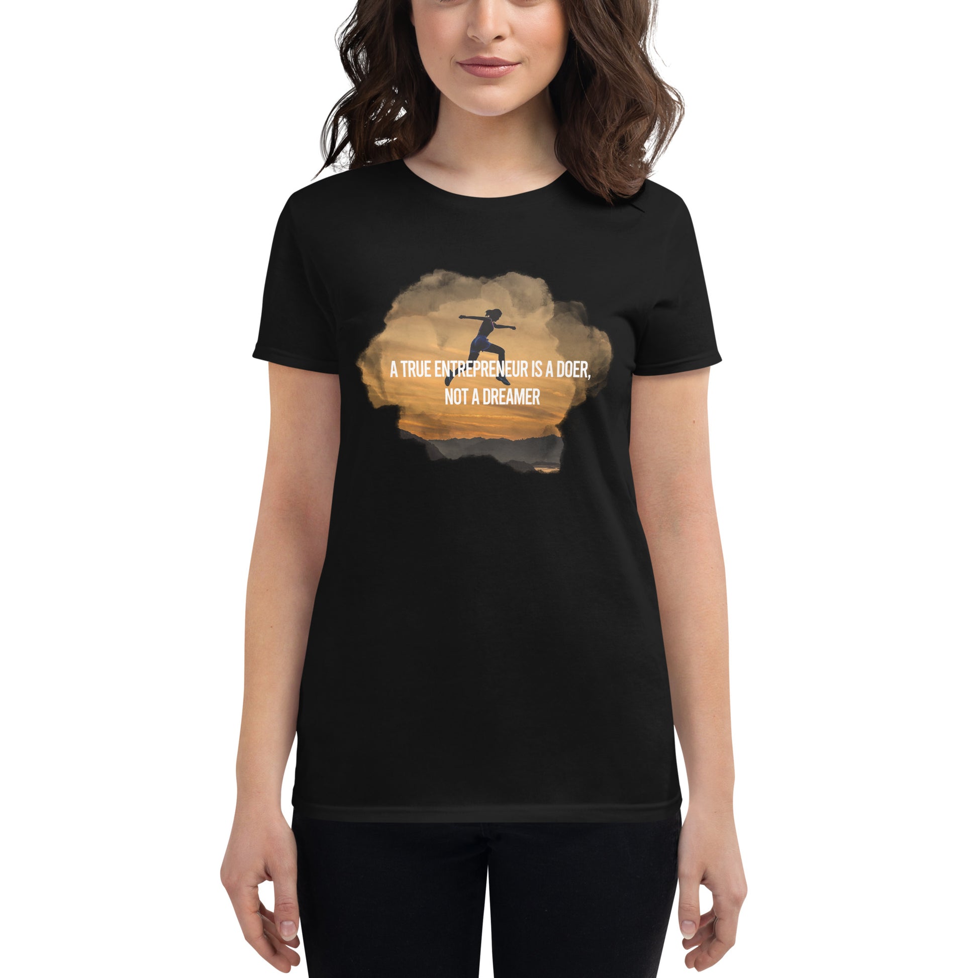 A True Entrepreneur Sunset Women’s Motivational Black T-Shirt