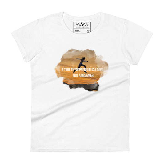 A True Entrepreneur Sunset Women’s Motivational White T-Shirt