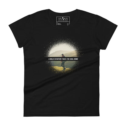 A Walk in Nature Gradient Design Women’s Motivational Black T-Shirt