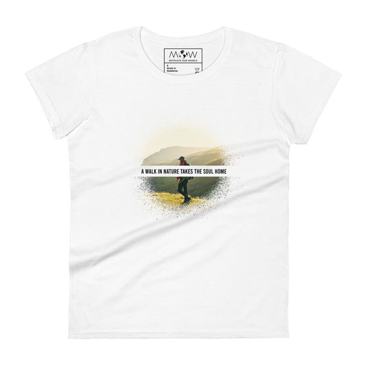 A Walk in Nature Gradient Design Women’s Motivational White T-Shirt