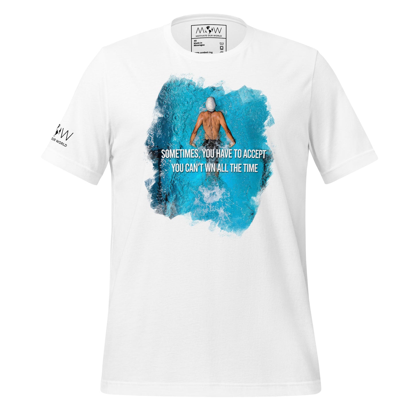 Accept You Can't Win All The Time Swimming Men's Motivational White T-Shirt