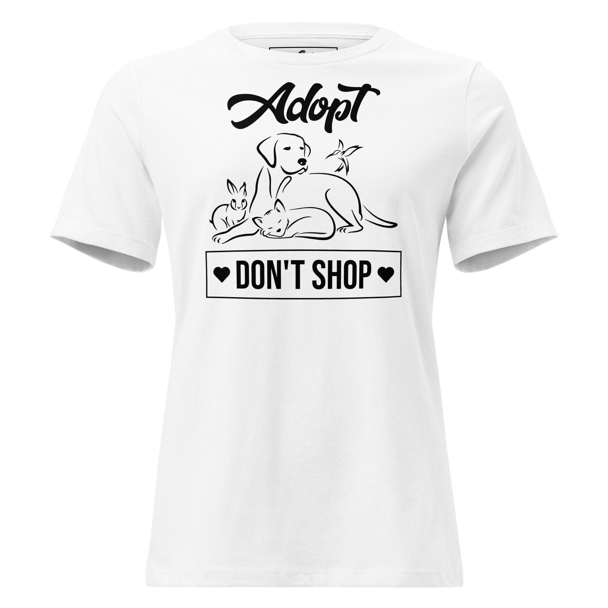 Adopt Don’t Shop Animal Trio White Motivational Women’s T-Shirt