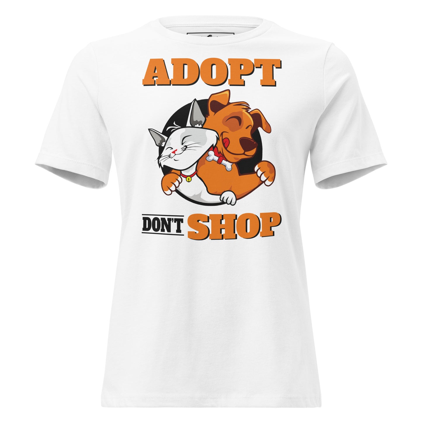 Adopt Don’t Shop Happy Pets White Motivational Women’s T-Shirt