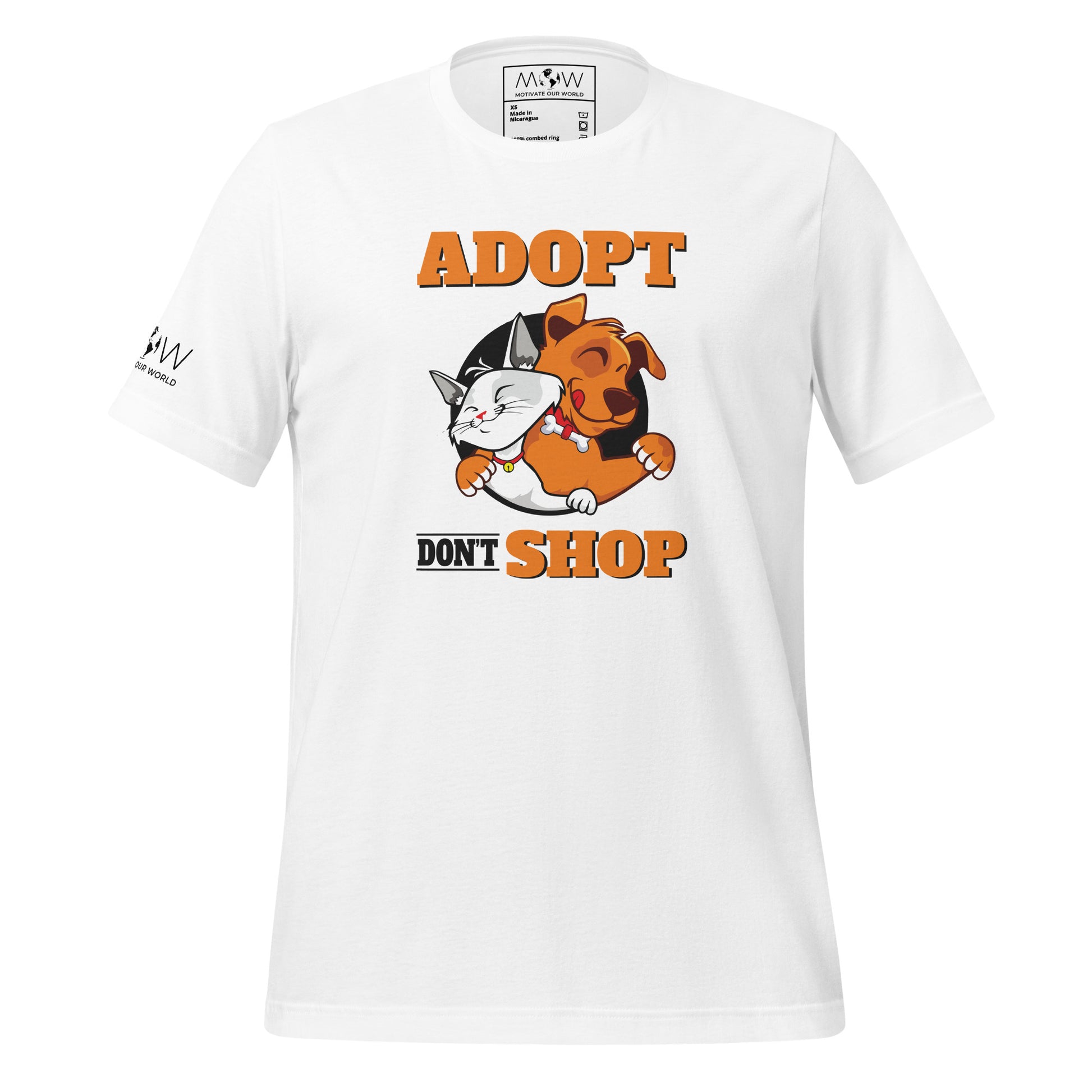 Adopt Don't Shop Men's Motivational White T-Shirt