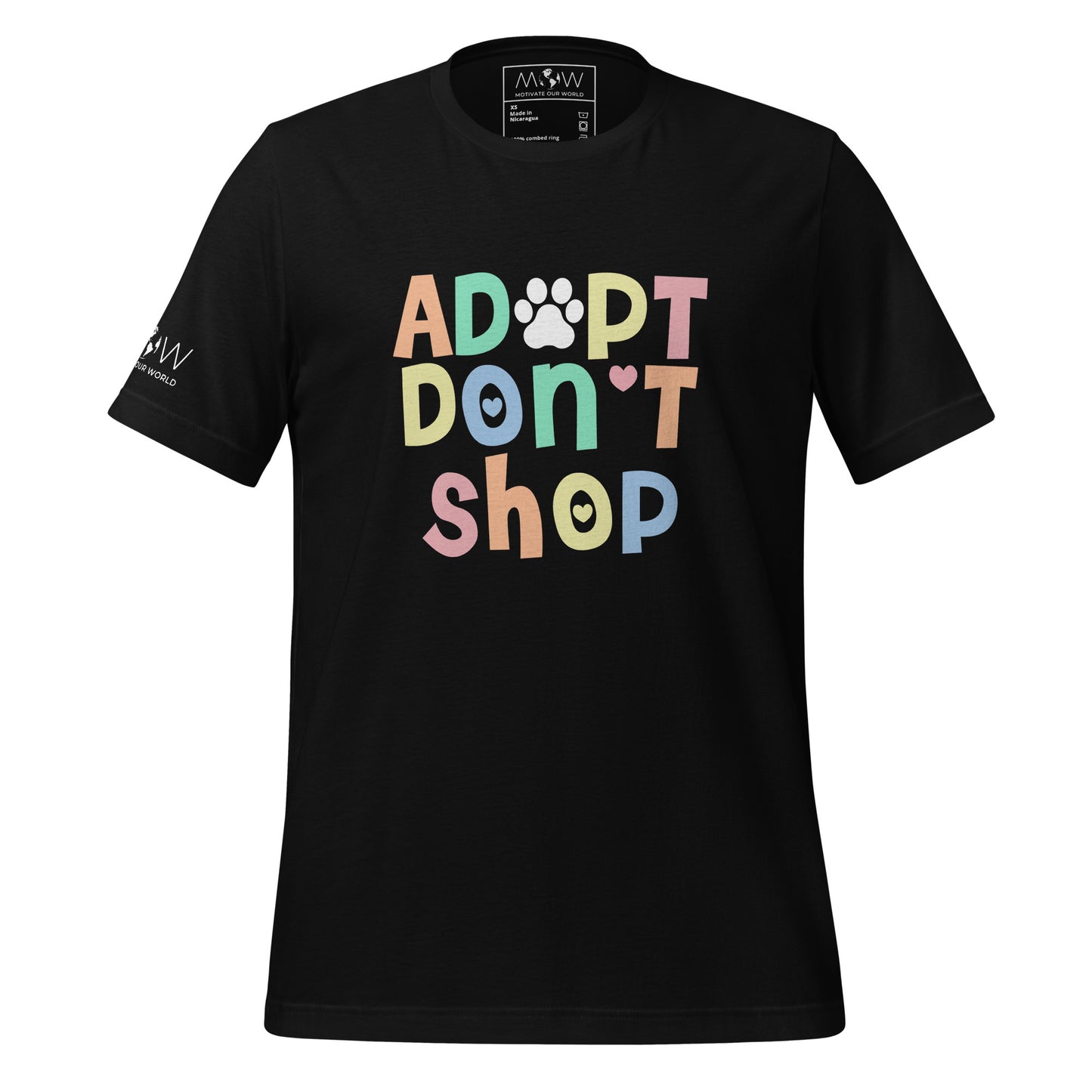 Adopt Don't Shop Men's Motivational Black T-Shirt