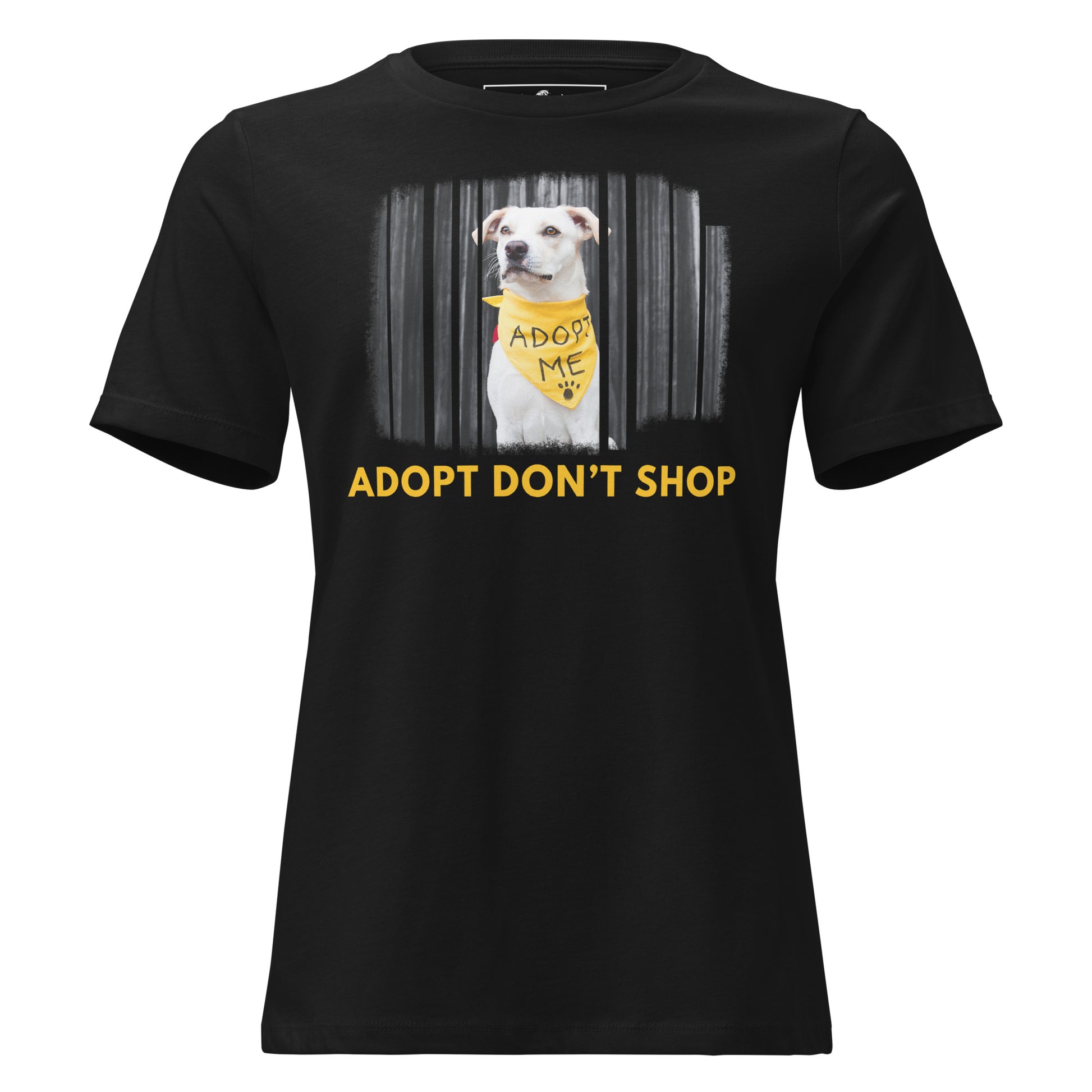 Adopt Me Don’t Shop Dog Black Motivational Women’s T-Shirt