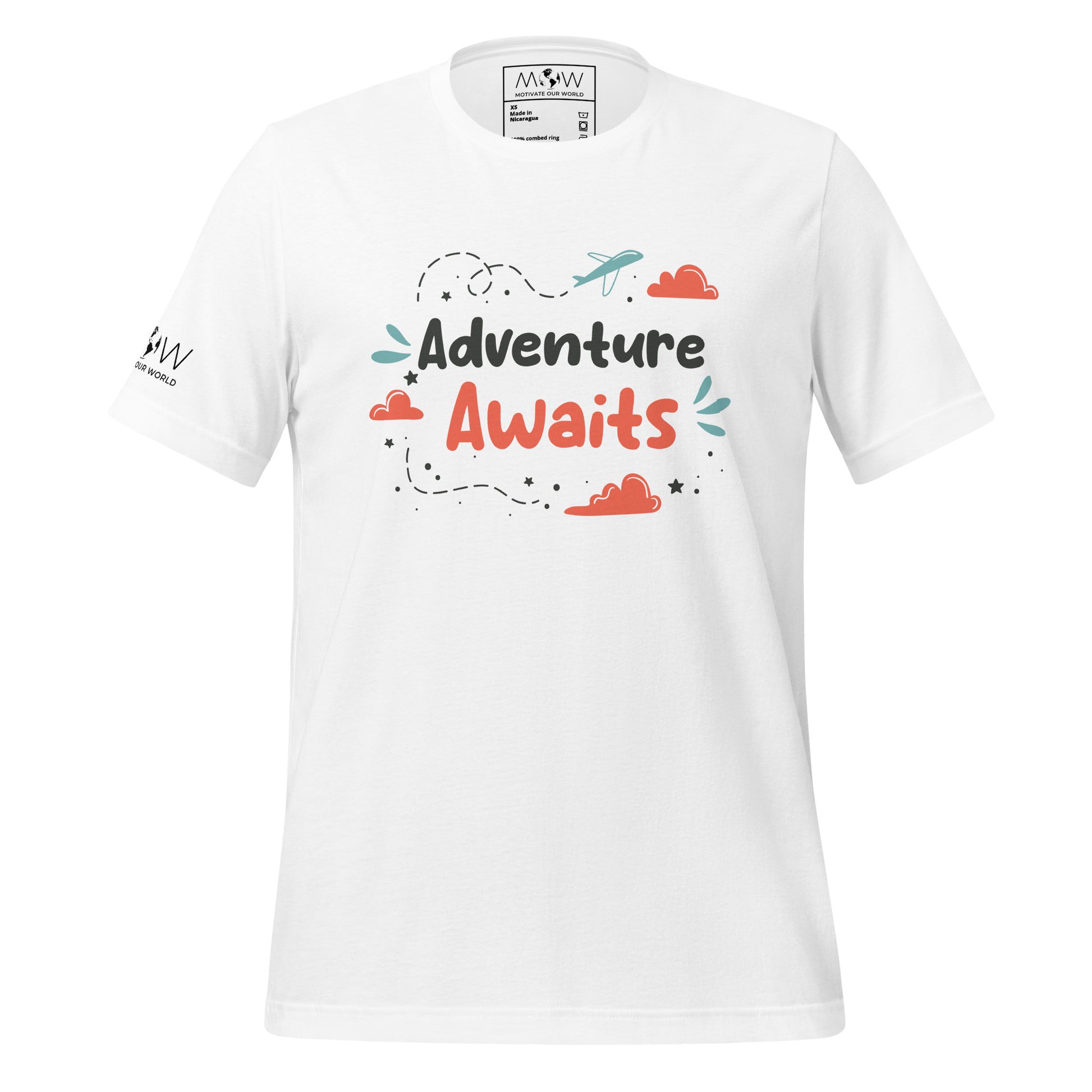 Adventure Awaits - Men's Motivational White T-Shirt