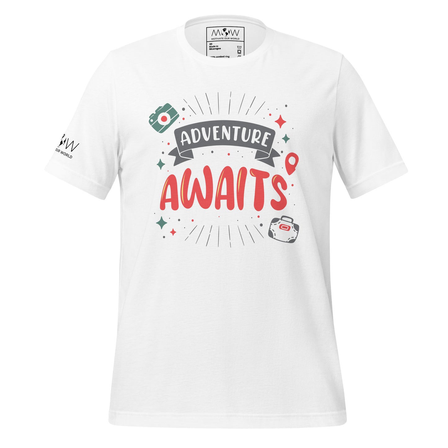 Adventure Awaits - Travel Icons Men's Motivational White T-Shirt