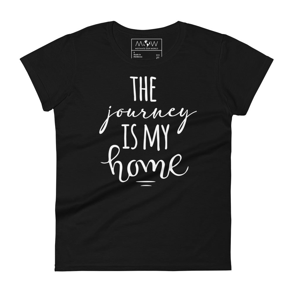 Adventure Awaits Women’s Motivational Black T-Shirt