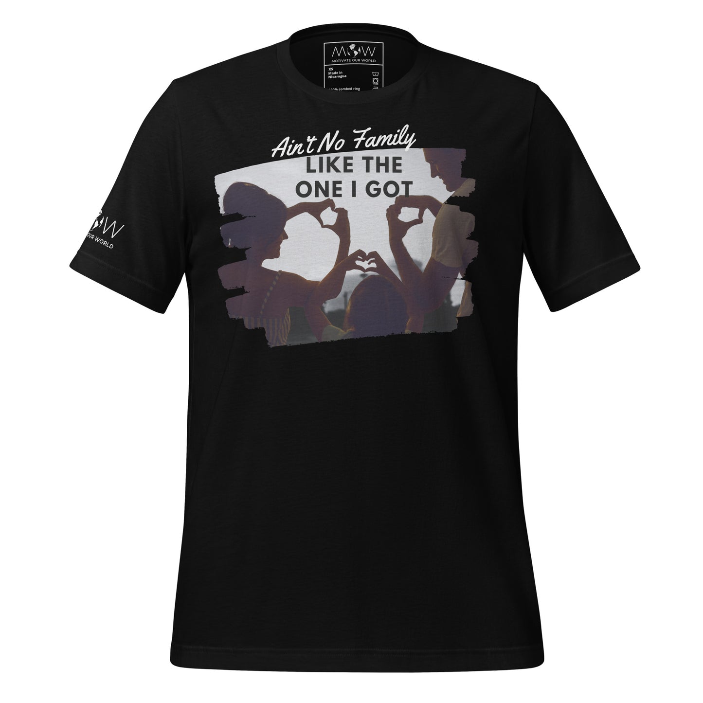 Ain’t No Family Like the One I Got – Heart Hands Edition Black Motivational Men's T-Shirt