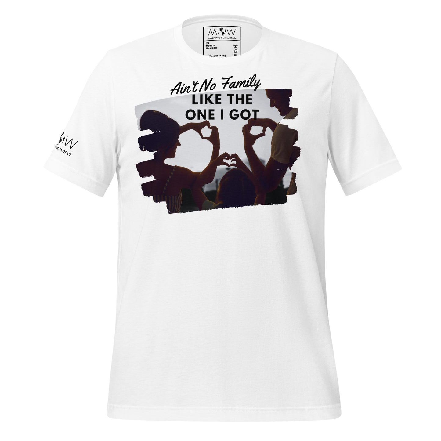 Ain’t No Family Like the One I Got – Heart Hands Edition White Motivational Men's T-Shirt