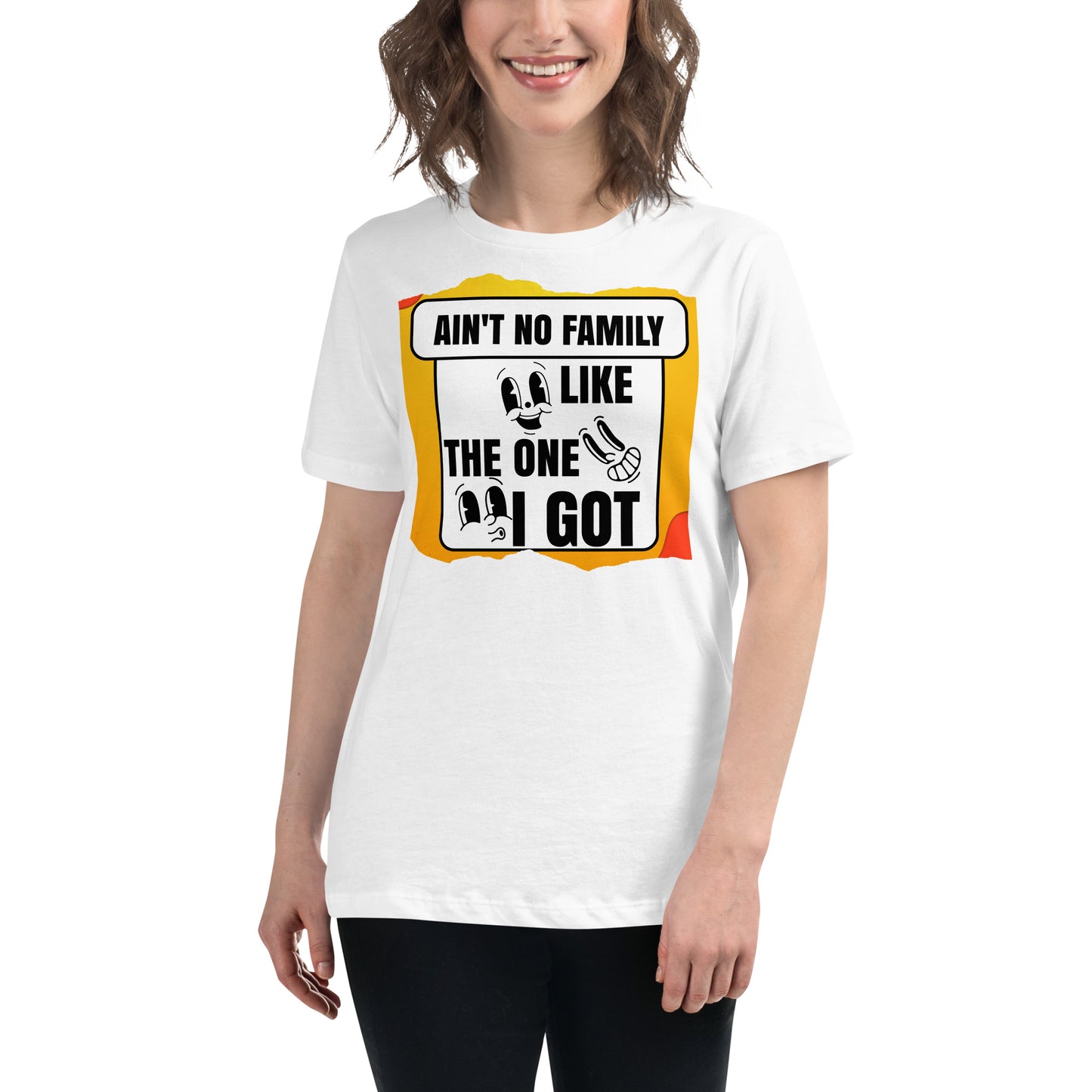 Ain’t No Family Like the One I Got – Retro Cartoon Edition White Motivational Women’s T-Shirt Lifestyle