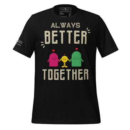 Always Better Together – Happy Hearts Edition Black Motivational Men's T-Shirt