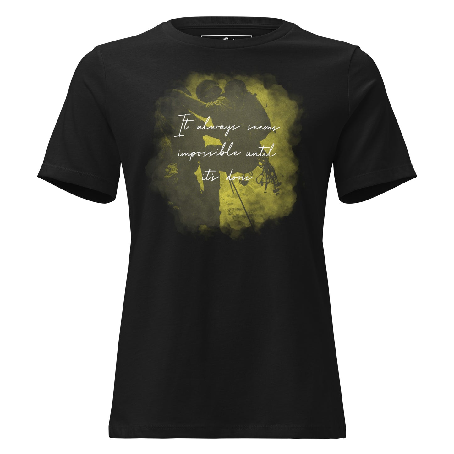 Always Seems Impossible Until It's Done Black Motivational Women’s T-Shirt