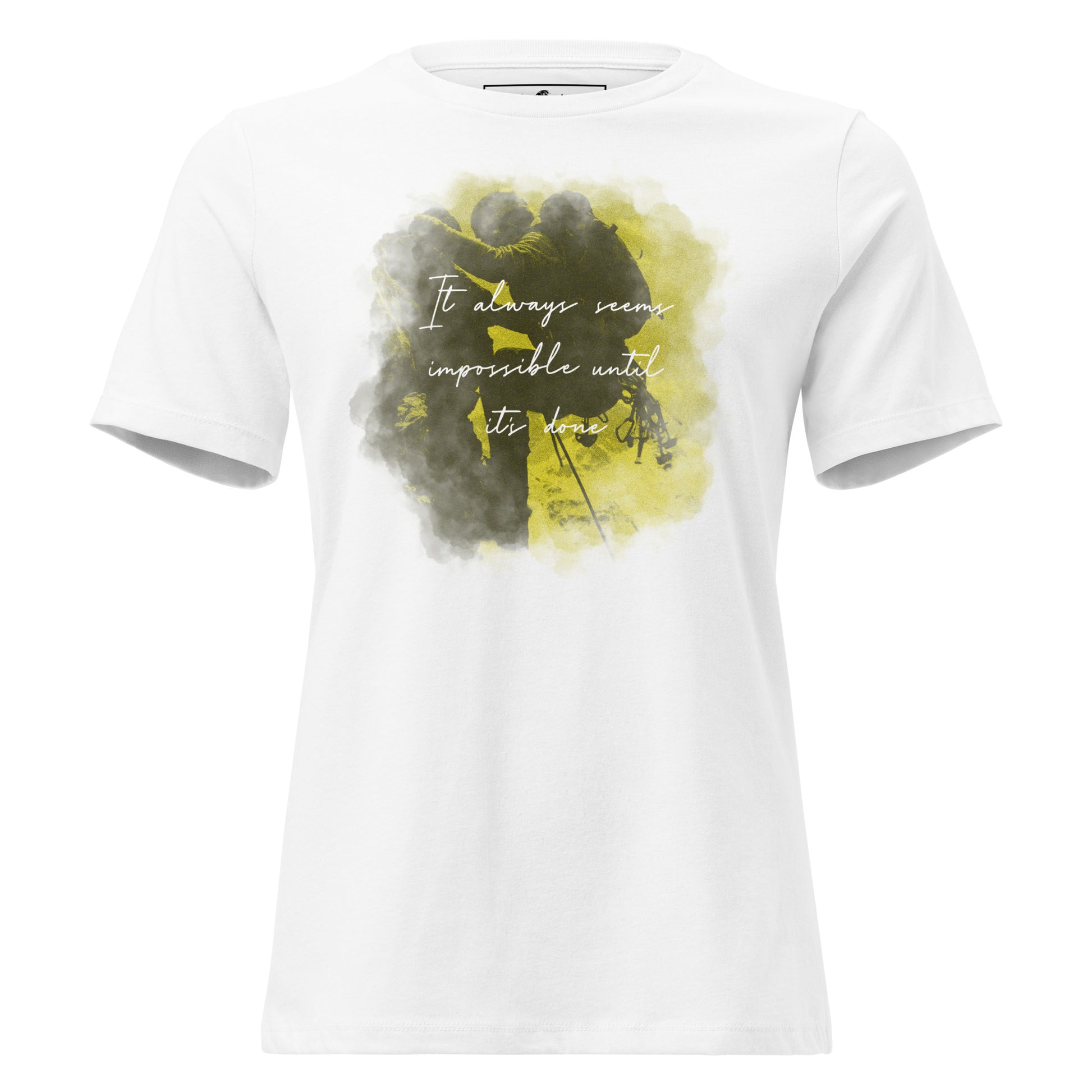 Always Seems Impossible Until It's Done White Motivational Women’s T-Shirt