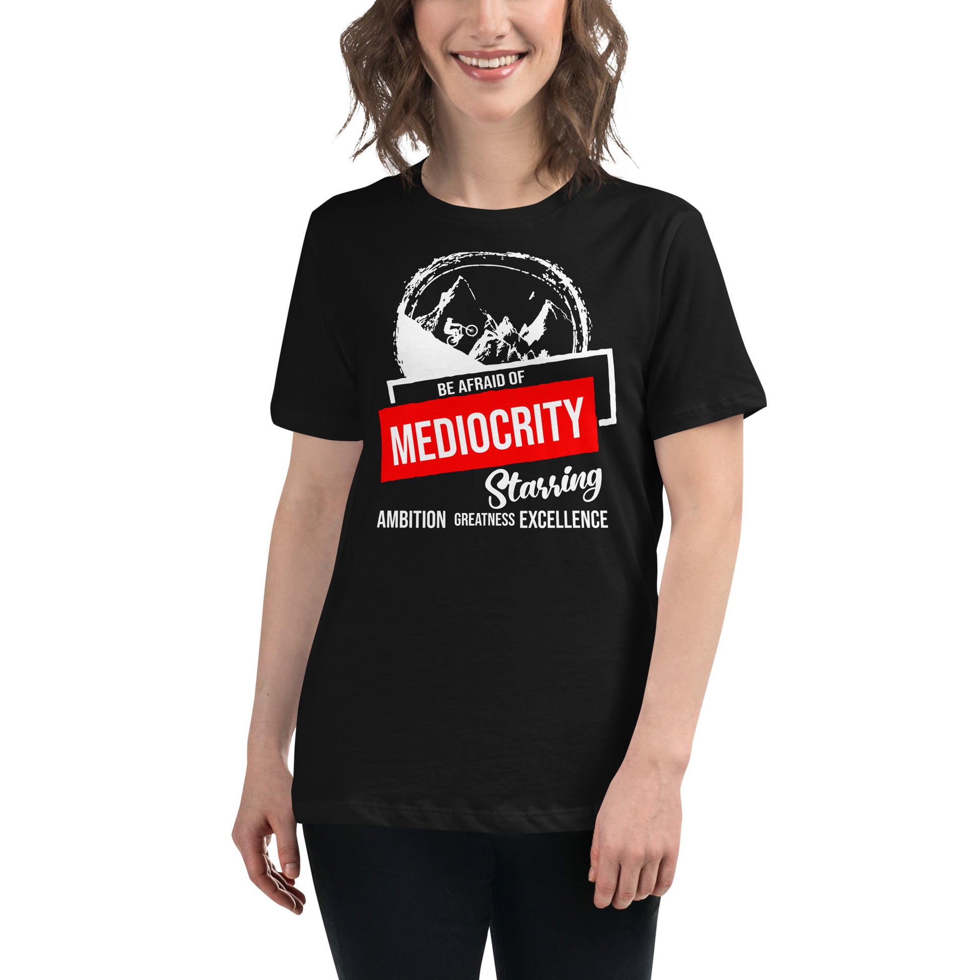 Ambition, Greatness, Excellence Black Motivational Women’s T-Shirt Lifestyle