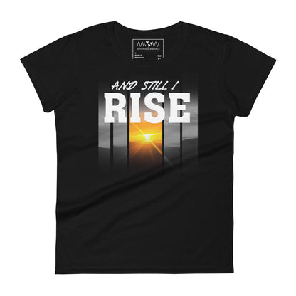 And Still I Rise Gradient Women’s Motivational Black T-Shirt