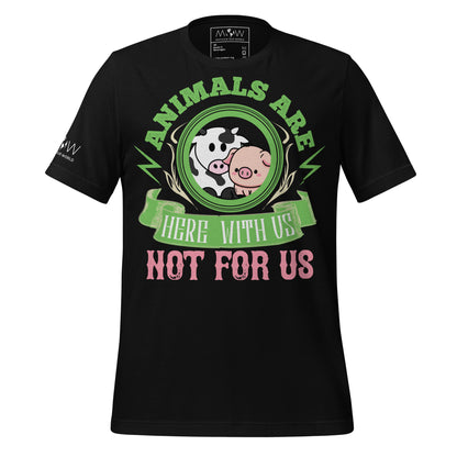 Animals Are Here With Us Farm Friends Black Motivational Men's T-Shirt