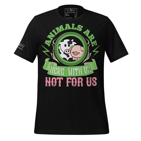 Animals Are Here With Us Farm Friends Black Motivational Men's T-Shirt