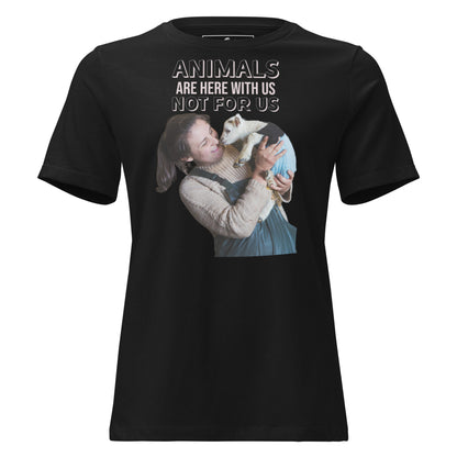 Animals Are Here With Us Lamb Black Motivational Women’s T-Shirt