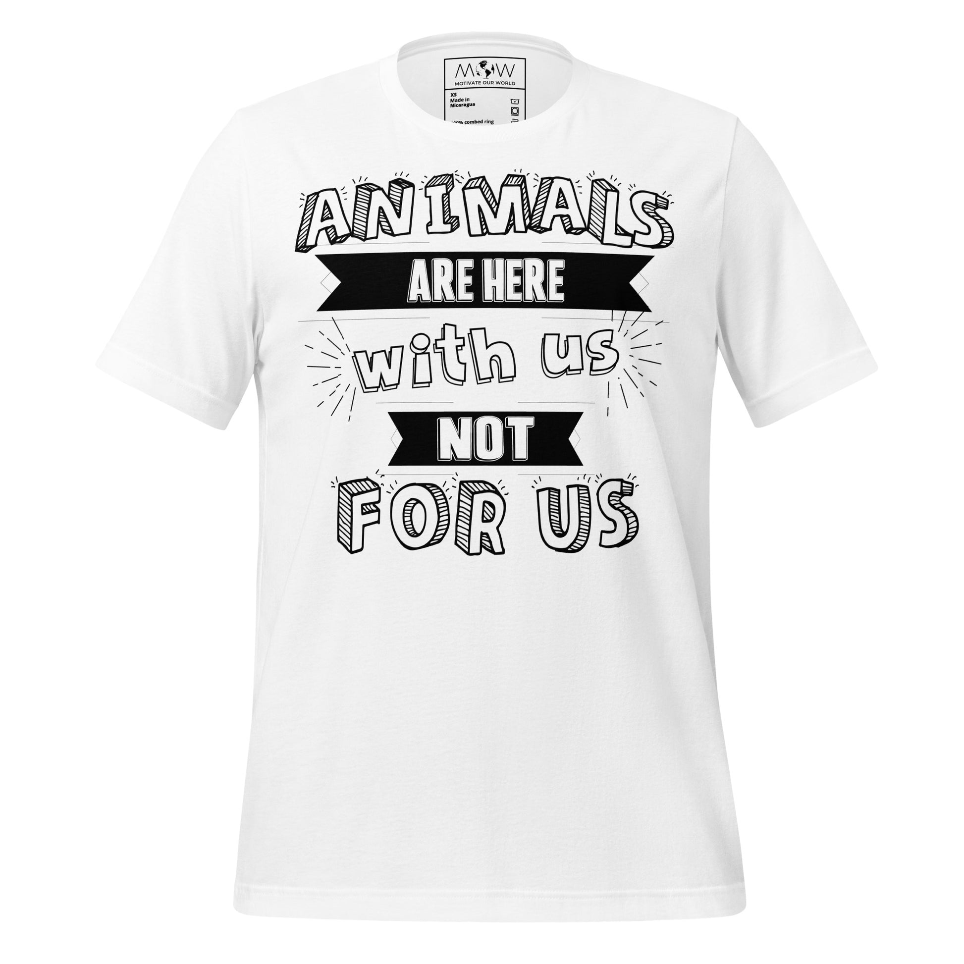 Animals Are Here With Us White Motivational Men's T-Shirt
