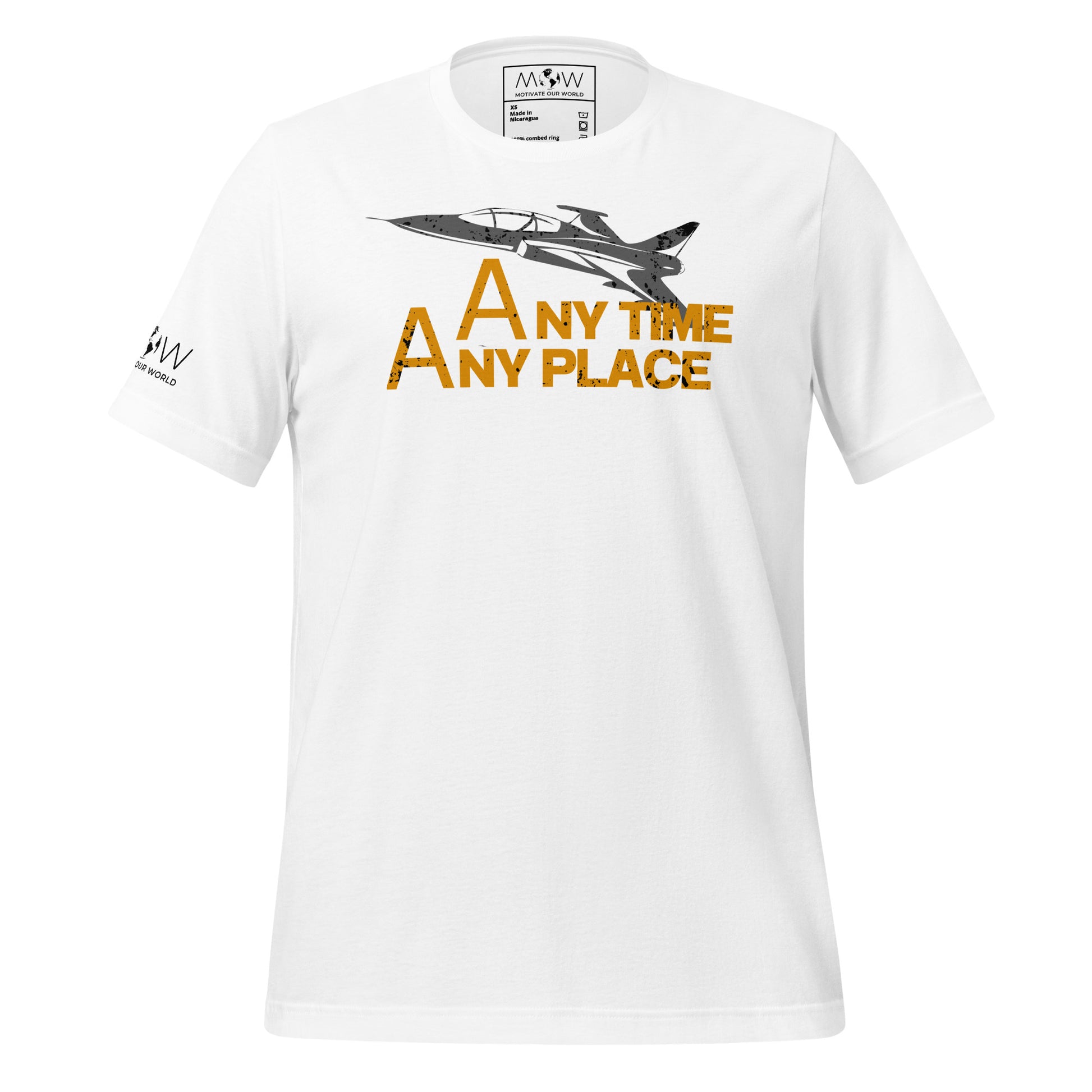 Any Time, Any Place Men's Motivational White T-Shirt