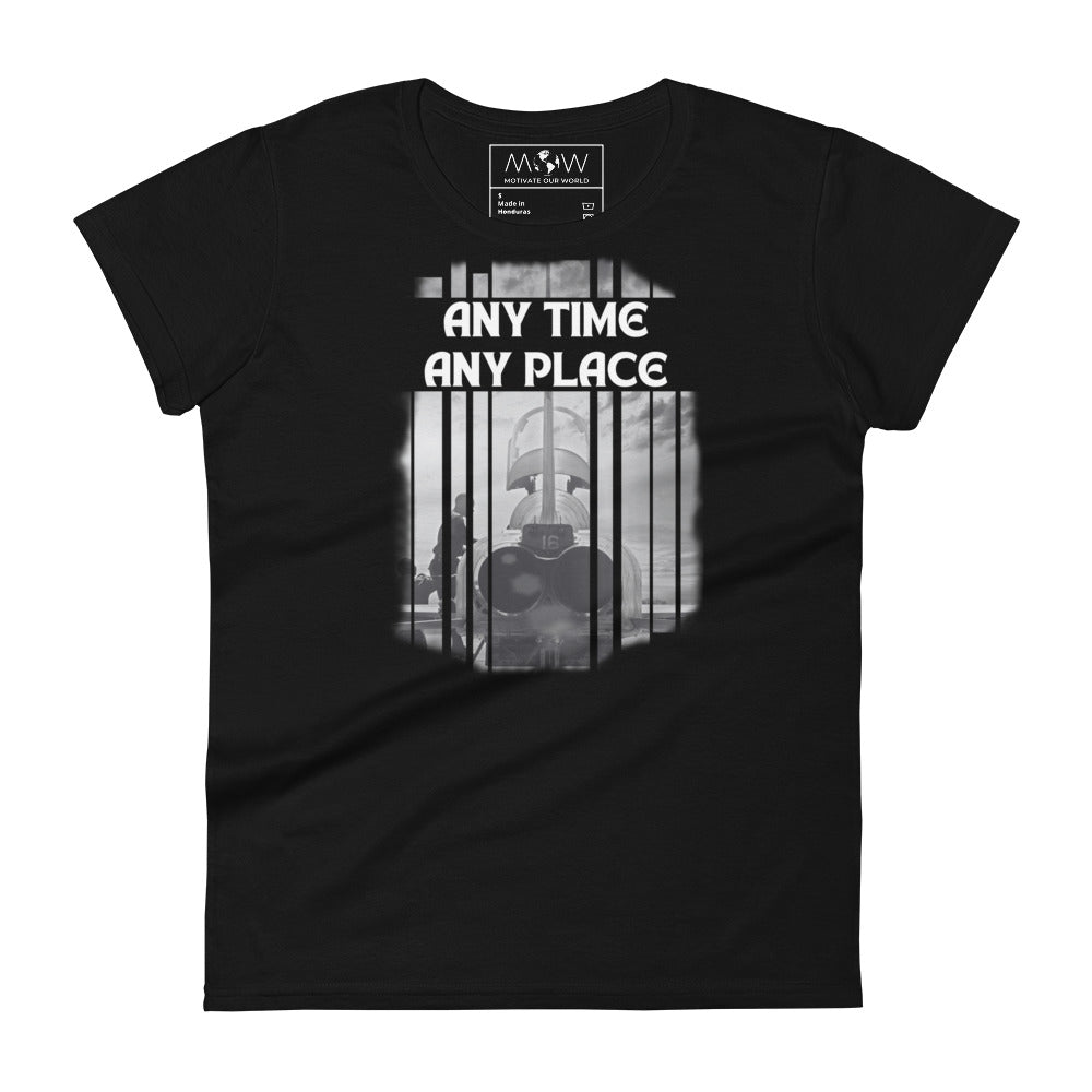 Any Time Women's Motivational Black T-Shirt