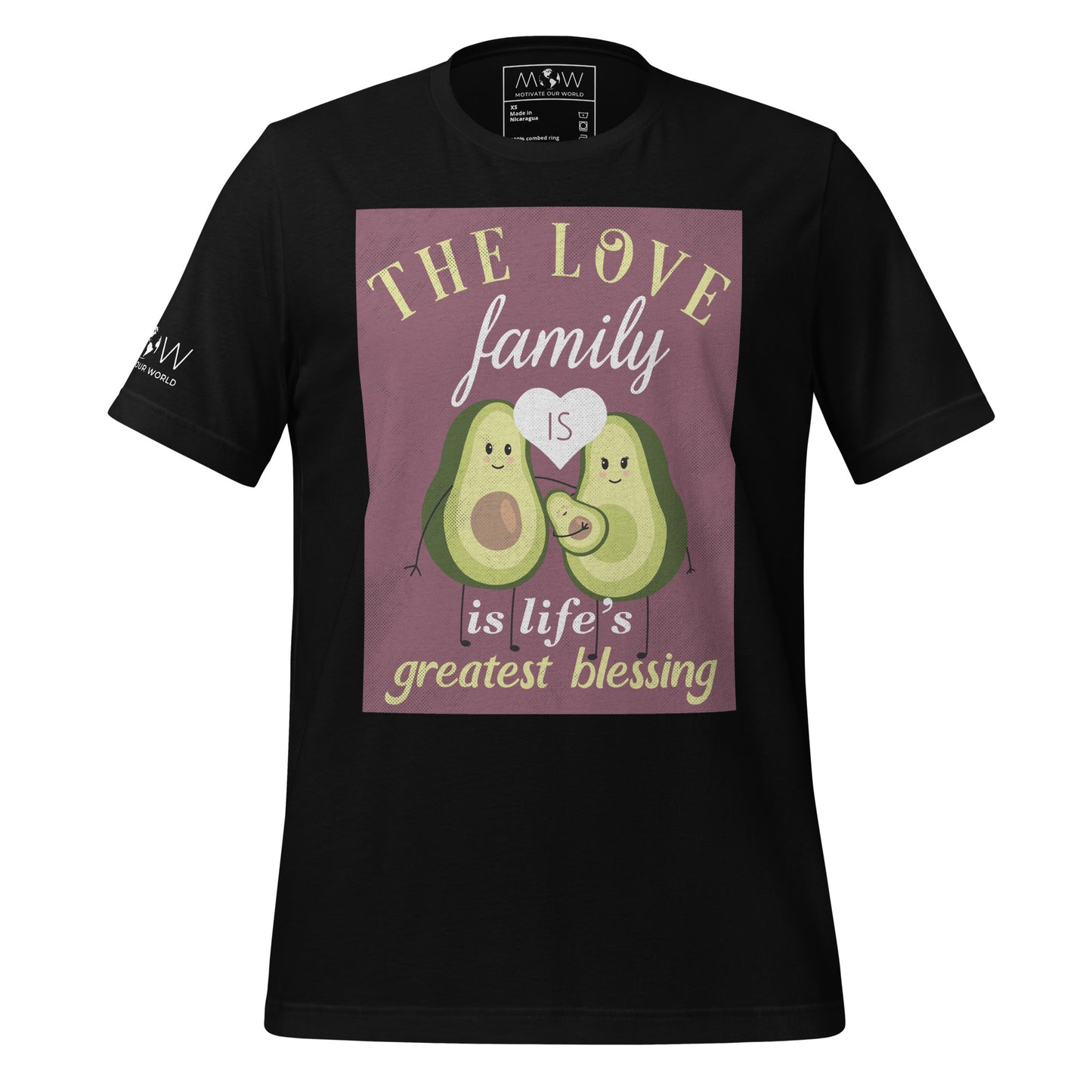 Avocado's Family Life Blessing Black Motivational Men's T-Shirt