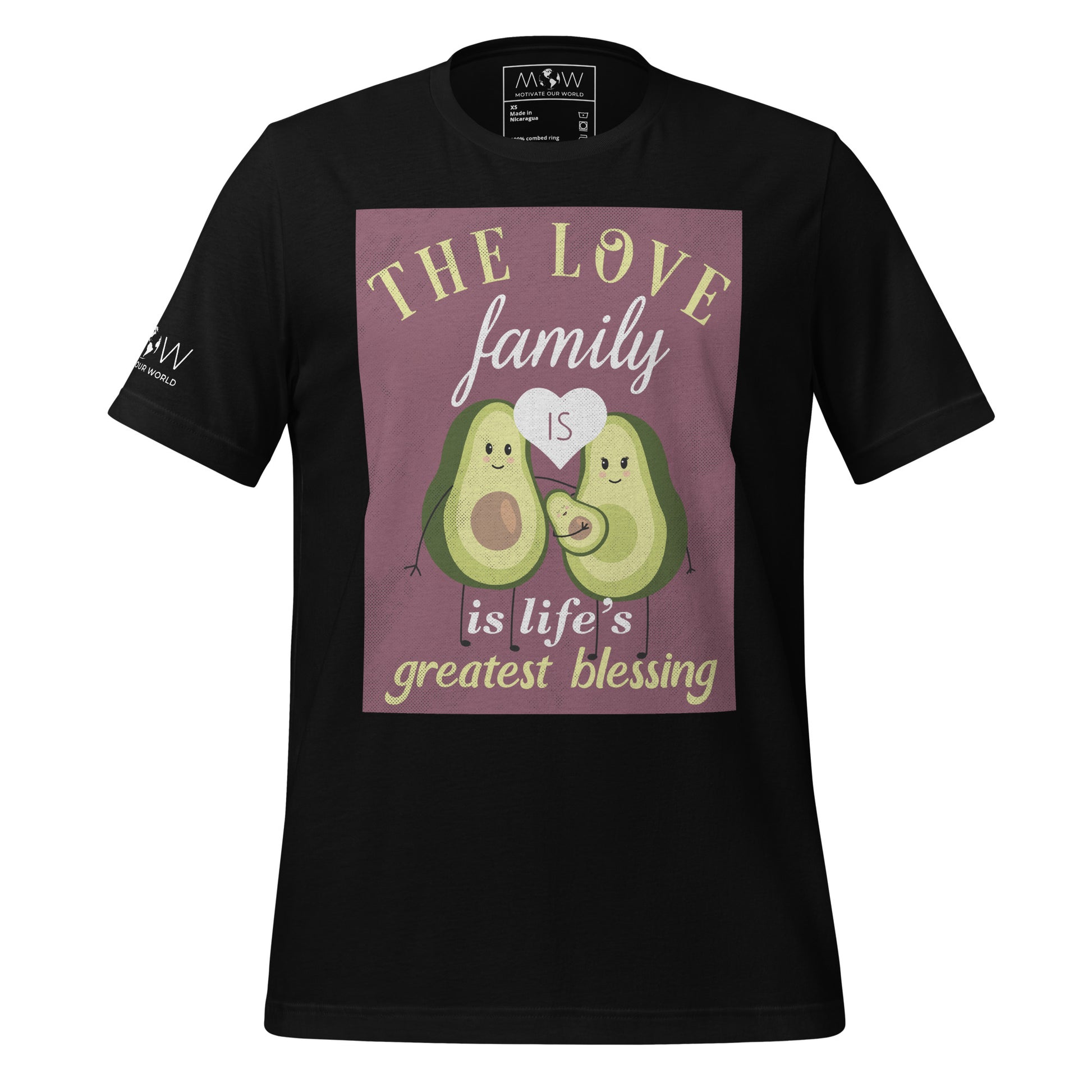 Avocado's Family Life Blessing Black Motivational Men's T-Shirt