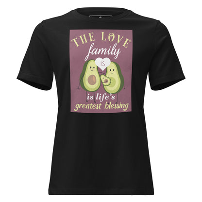 Avocado's Family Life Blessing Black Motivational Women’s T-Shirt