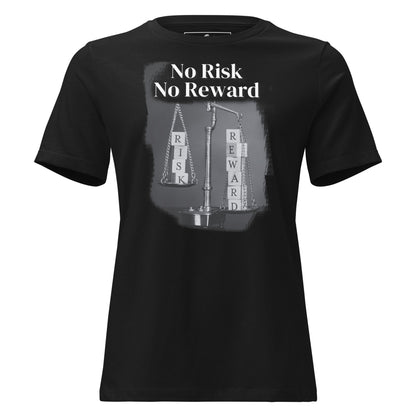 Balance No Risk No Reward Black Motivational Women’s T-Shirt