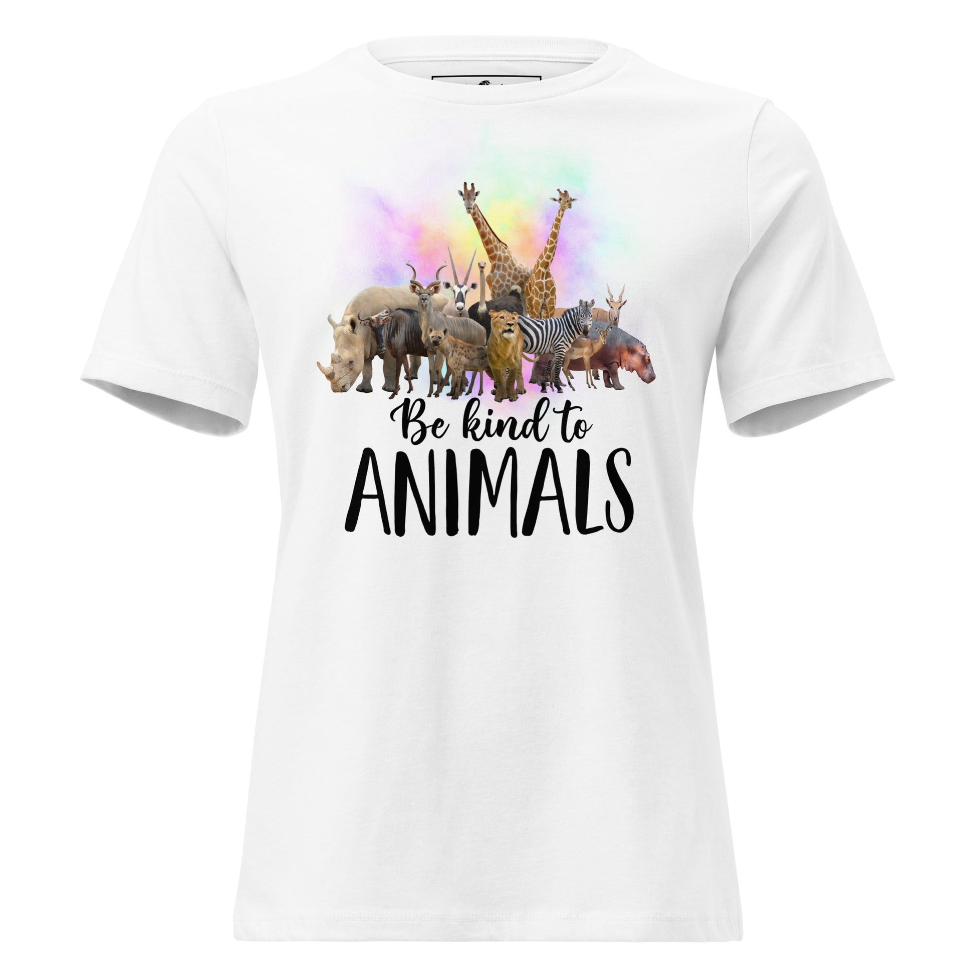 Be Kind to Animals - Stunning Diverse Animals White Motivational Women’s T-Shirt