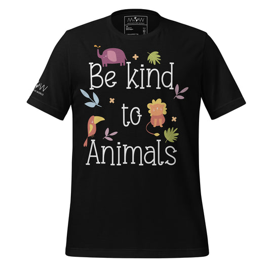 Be Kind to Animals Black Motivational Men's T-Shirt